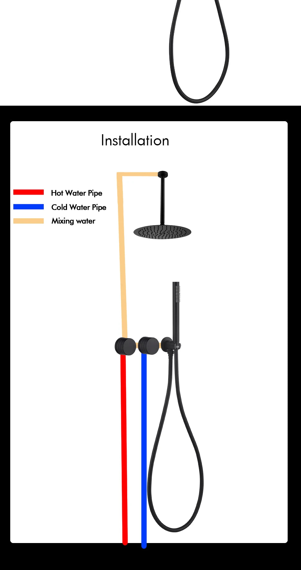 Ceiling Arm Shower Faucet Ways Bathroom Tap Embedded
