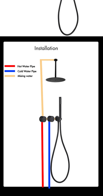 Ceiling Arm Shower Faucet Ways Bathroom Tap Embedded