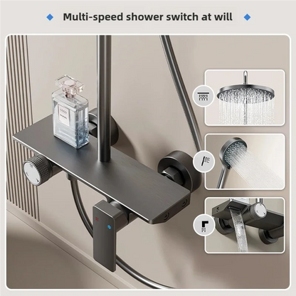 Gray Bathroom Shower Rainfall Shower Faucet Apartment Hotels