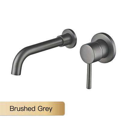 Modern Wall-Mounted Black Brass Bathroom Faucet Concealed Design
