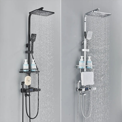 Black Smart Thermostatic Shower Faucet Bathroom Intelligent