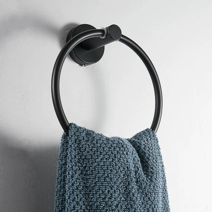 Towel Ring Black/Brushed Gold Stainless Steel Wall Hanging