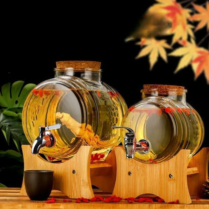 Special Glass Wine Bottle Faucet Fruit Wine Ginseng