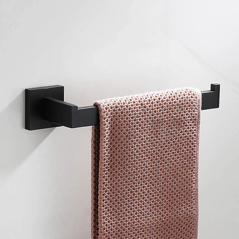 Black Bathroom Stainless Steel Wall Rack Towel Rack