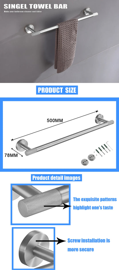 Brushed Nickel Bathroom Wall Mount Bath Shelf Robe