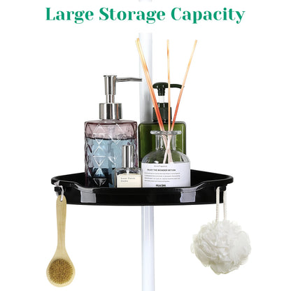 Corner Shower Caddy Tension Pole 4-Tier Adjustable Shelves