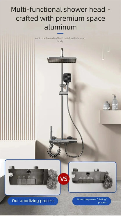 Aluminum Shower Cold Water Digital Display Pressurized Shower