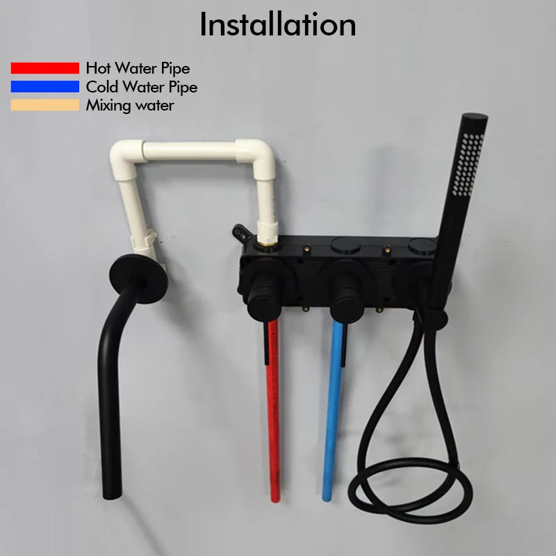 Shower Faucet Concealed Box Hand Shower Long Nose