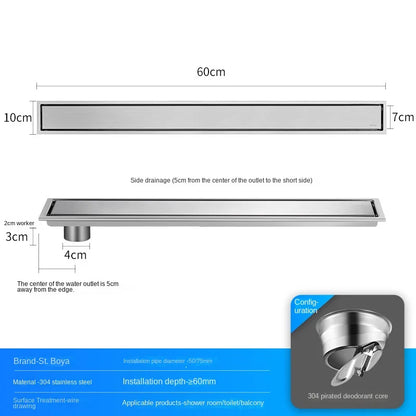 Luxury Hidden 304 Stainless Steel Rectangular Floor Drain