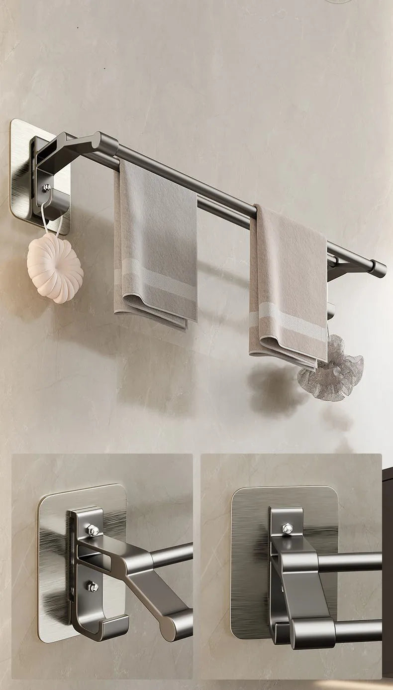 Self-Adhesive Two Layer Towel Holder Bathroom Towel Rack