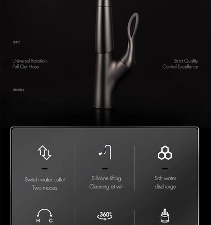 Pull Out Sensor Faucet Handle Digital Display Pull