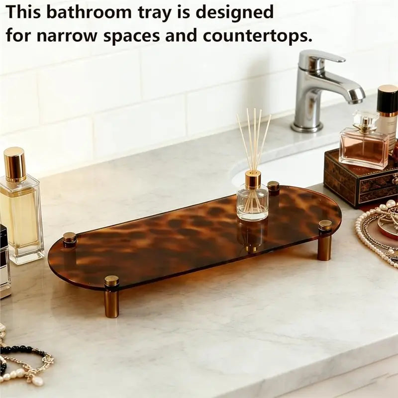 Tortoise Print Acrylic Tray Organizer Vanity Leopard Tray