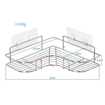 Triangular Restroom Shower Rack Solid Shelf One Layer