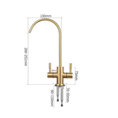 Kktnsg Water Purifier Faucet Brushed Gold Faucet Osmosis