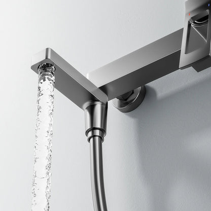 Black Waterfall Bathtub Shower Faucets Wall Mount Shower