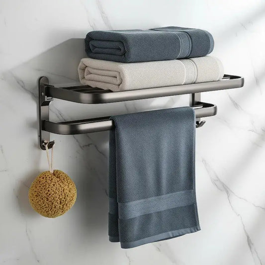 Self-Adhesive Bathroom Towel Rack Without Drilling Screws Wall