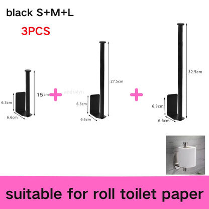 Adhesive Toilet Paper Holder Wall Mount Bathroom Silver