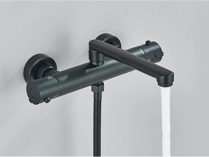 Chrome Black Bathtub Faucet Wall Mounted Thermostatic Shower