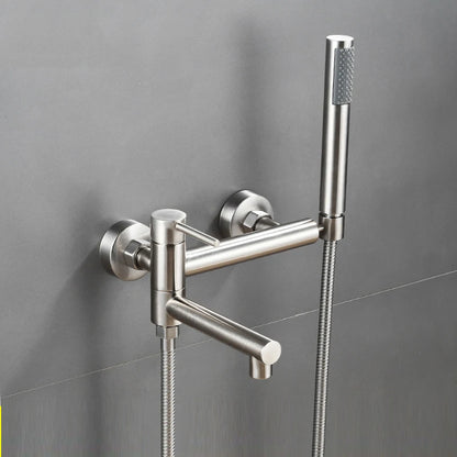 Bathtub Shower Faucet Brass Handle Waterfall Spout Wall
