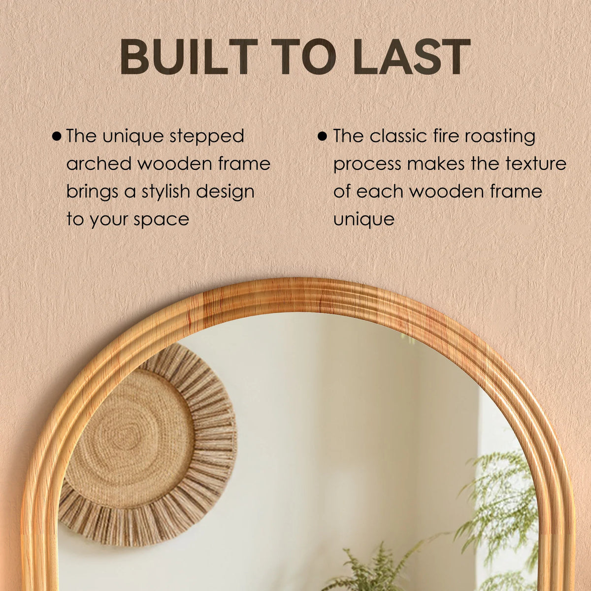 Arc Full Body Mirror 160x50cm Solid Wood Frame