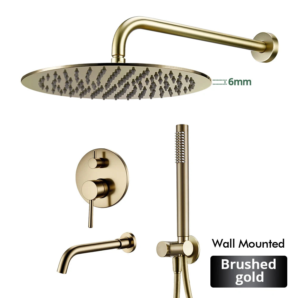 Bathroom Faucet Shower Mixer Tap Spout Black Solid