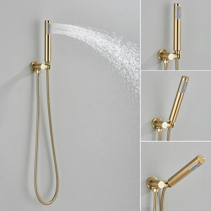 Brushed Gold Handheld Shower Bathroom Shower Faucet &