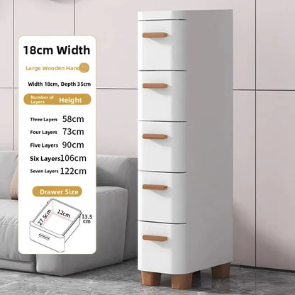 Narrow Multi-Layer Drawer Style Storage Cabinet Bathroom