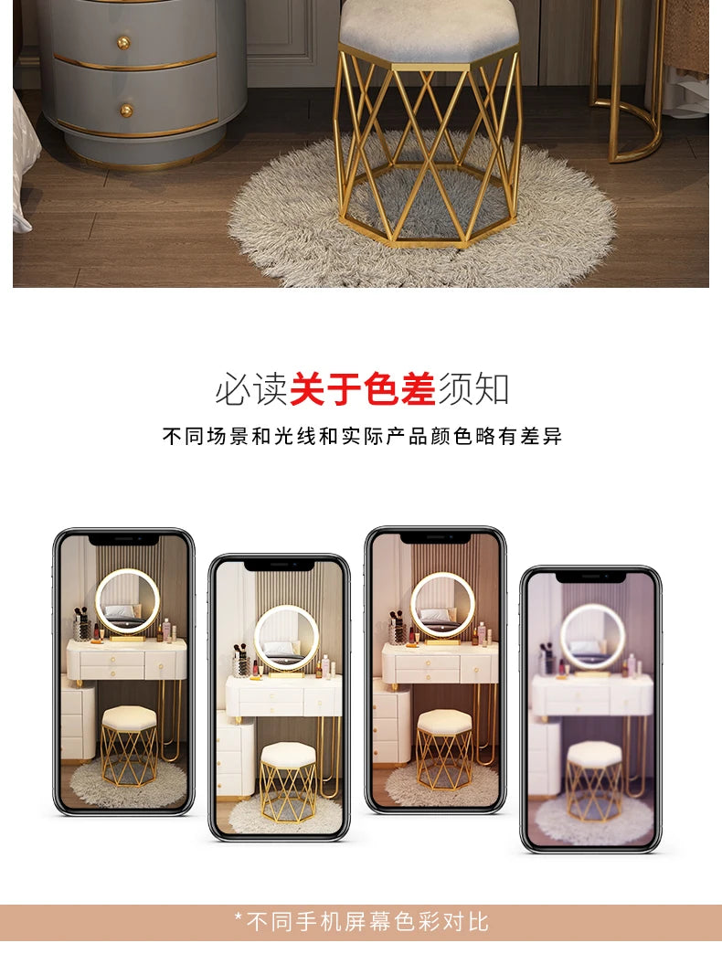 Pink White Vanity Table Women Luxury Nail European