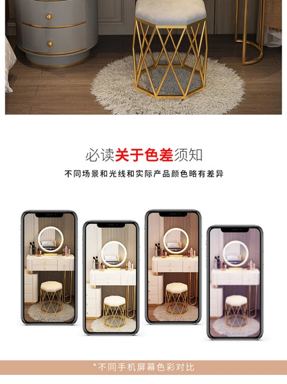 Pink White Vanity Table Women Luxury Nail European