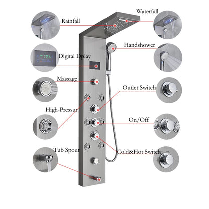 Led Light Bathroom Shower Faucet Led Rainfall Shower