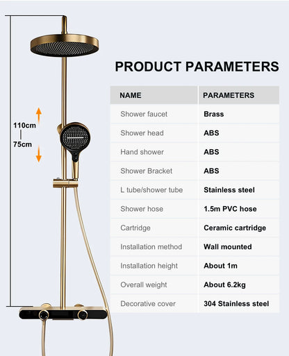 Vgx Gold Shower System Bathroom Shower Faucet 3-Way