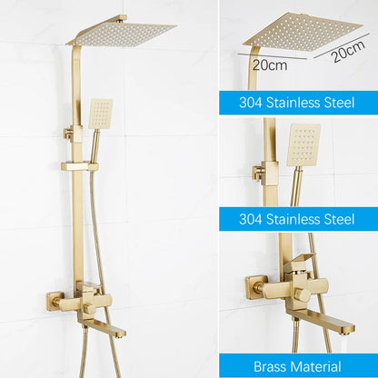 Luxury Rainfall Shower Height Adjustable 15cm Spout Bathroom