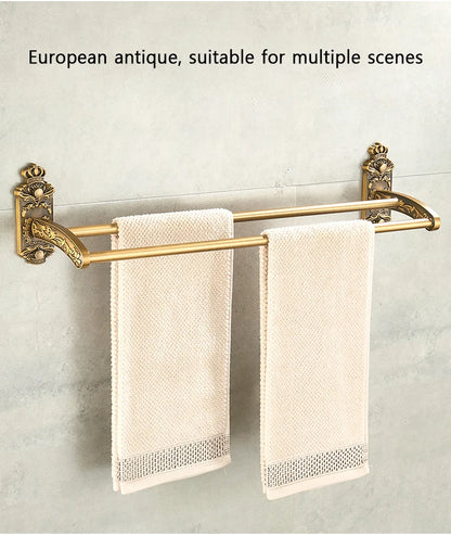 Antique Bathroom Hardware Wall-Mounted Towel Rack Toilet Brush