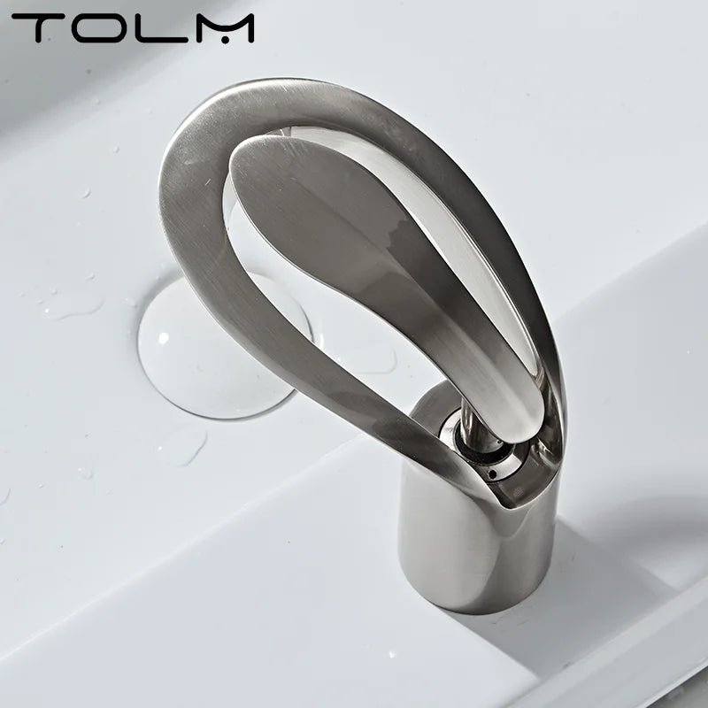 Tolm Waterfall Basin Faucet Water Tap Chrome Bathroom