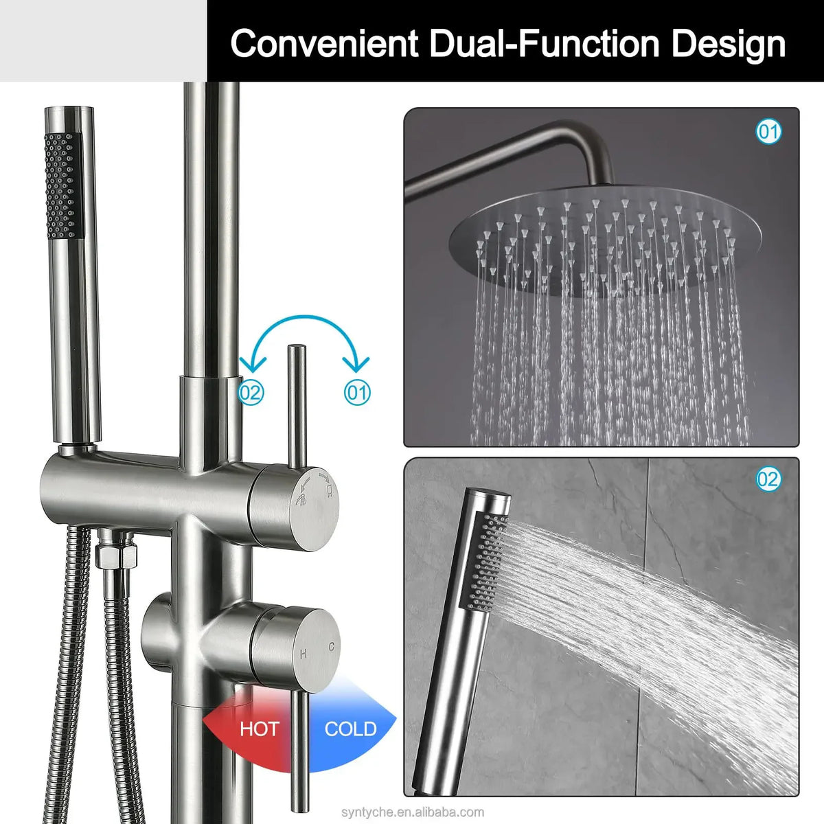 Kemaidi Outdoor Floor Standing Shower Freestanding Garden Shower