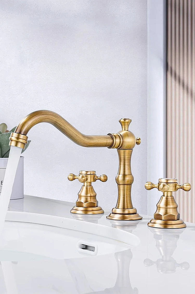 Widespread Bathroom Sink Faucet Hole Deck Mounted Dual