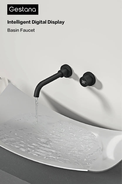 Gestana Luxury Led Digital Display Black Brass Bathroom