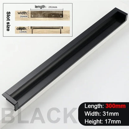 100-400mm Recessed Cabinet Drawer Pull Handle Bathroom Furniture