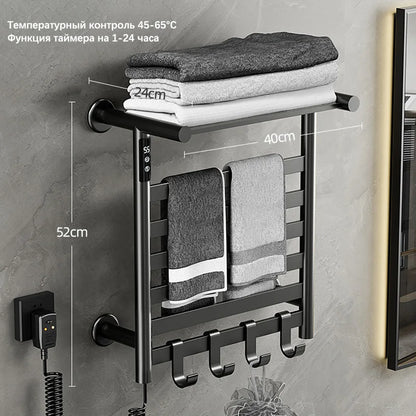 Black/White/Gray Towel Dryer Digital Display Electric Towel Rack