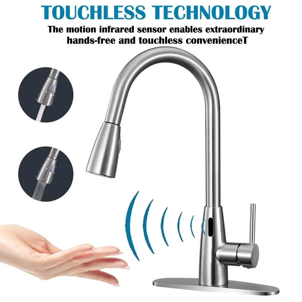 Gegve Smart Infrared Sensing Inductive Pull-Out Sink Faucet