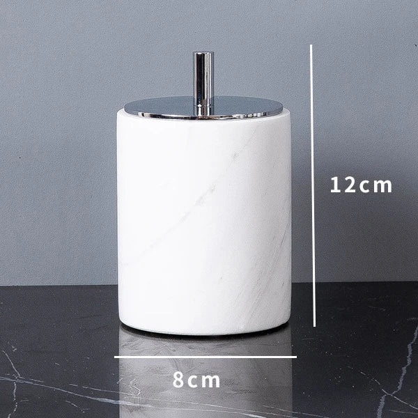 Volakos White Natural Marble Bathroom Minimalism Soap Dispenser