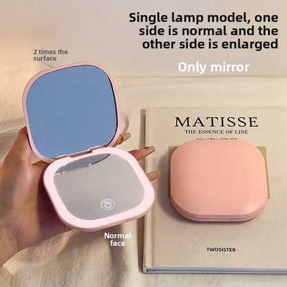 1pcs Makeup Mirror Women Handheld Led Light Folding
