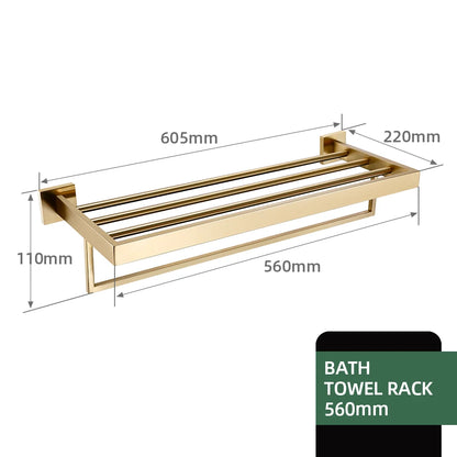 Matte Gold Towel Rack 304 Stainless Steel Towel