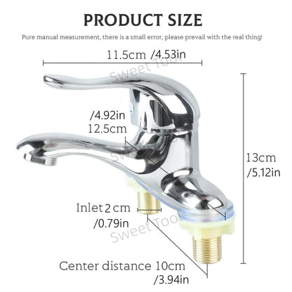 Bathroom Sink Faucet Dual Hole Handle Cold Water