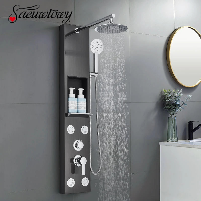 Bathroom Wall Mount Shower Panel Rainfall Shower Head/Massage