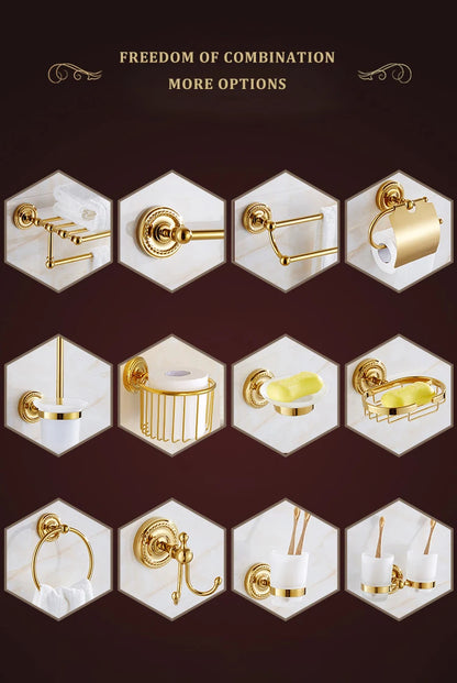 Gold Bath Hardware Bathroom Shelf Soap Dish Toilet