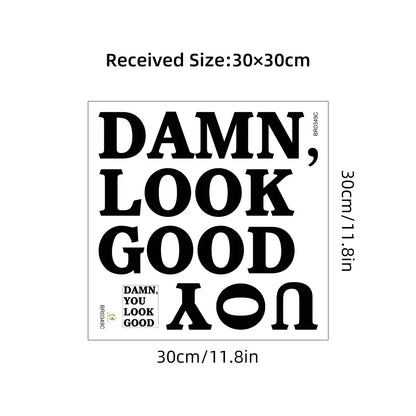 1pc Encouraging Text Wall Mirror Sticker Furniture Decor