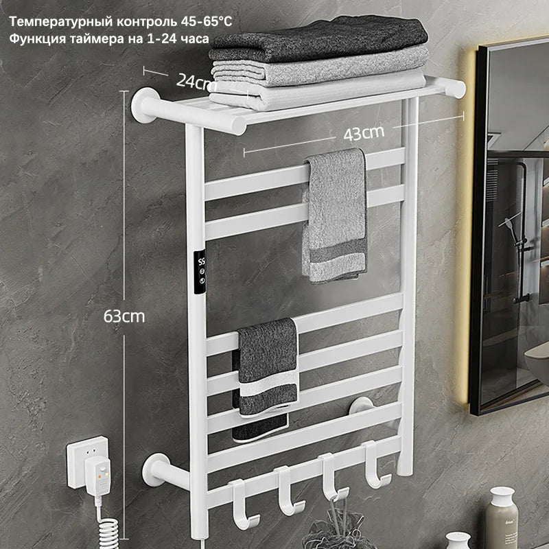 Black/White/Gray Towel Dryer Digital Display Electric Towel Rack