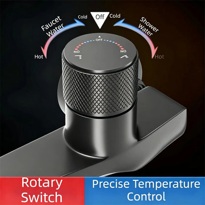 High Pressure Waterfall Shower Faucet Adjustable Temperature