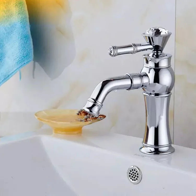 Chrome Basin Faucets Modern Gold Deck Mounted Bathroom
